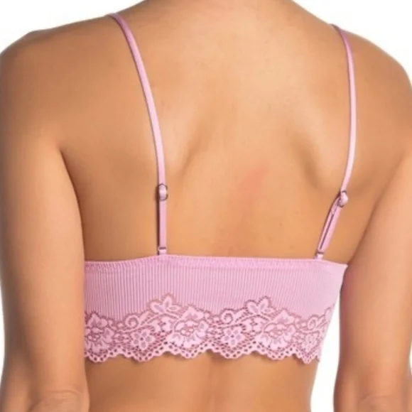 Free People Caroline Laced Front Ribbed Bralette Small - Picture 2 of 4